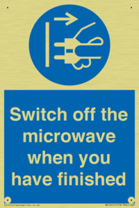 Switch off the microwave when you have finished